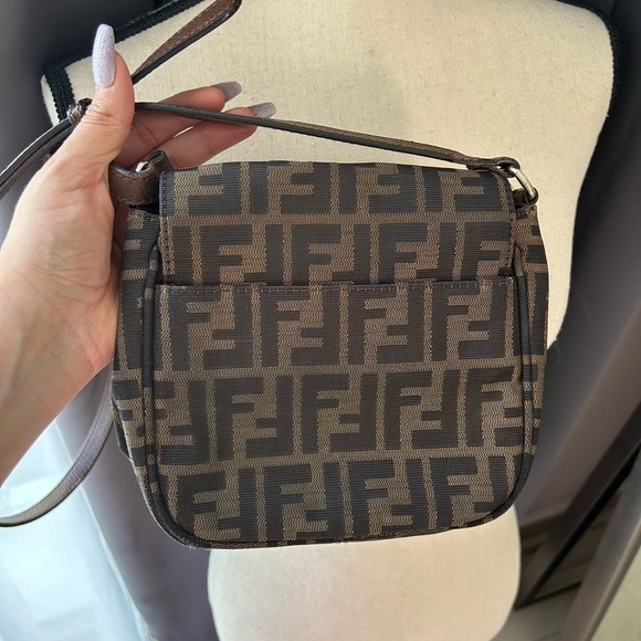Fendi small zucca canvas artic crossbody brown fabric - Picture 8 of 12